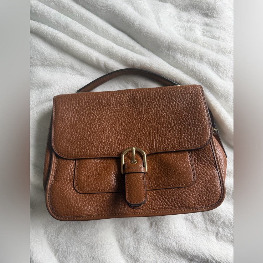 Michael kors brown leather satchel bag